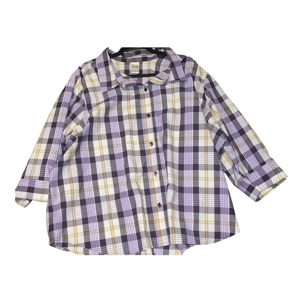 Blair Plaid Button Down Shirt Women’s 3XL Casual Top Work.